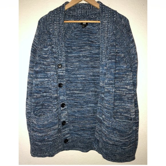 Vintage Marled Shawl Cardigan (Blue) - Picture 5 of 9